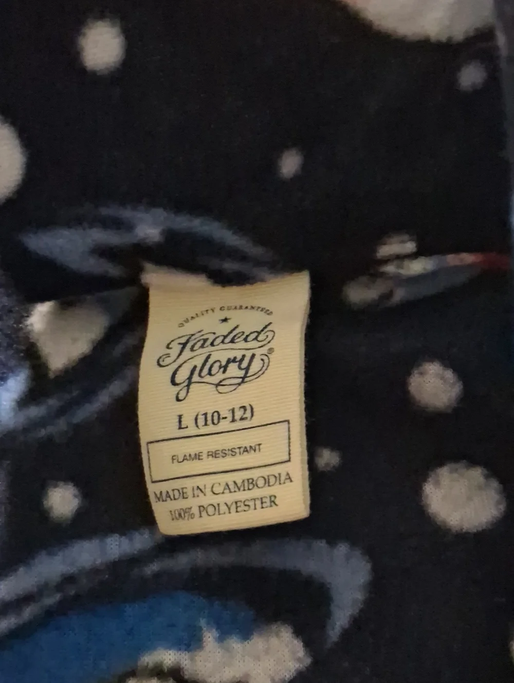 Faded Glory Navy Polar Bear Fleece Pajama Set with Red Accents